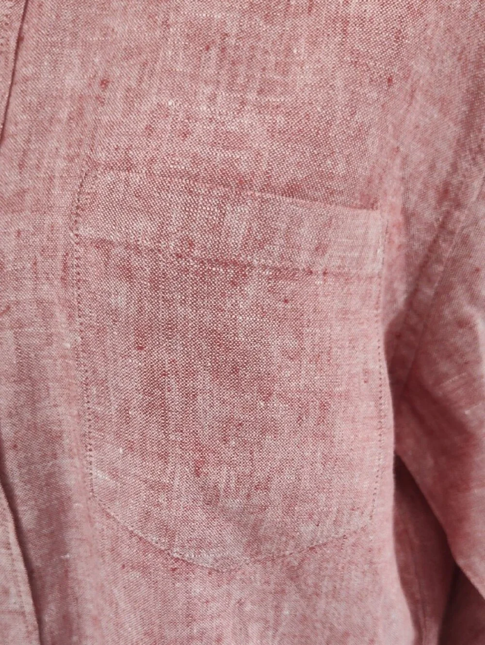 J. Crew Unisex Soft Heathered Red Linen Button-Down Shirt
